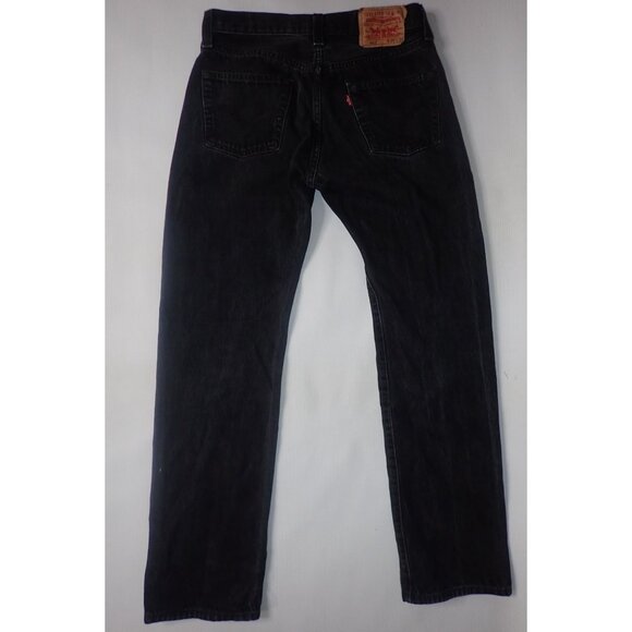 Levis 501 Jeans Bleached Smiley Face Black Denim Button Fly Straight Leg 30 x 32 - Picture 4 of 8